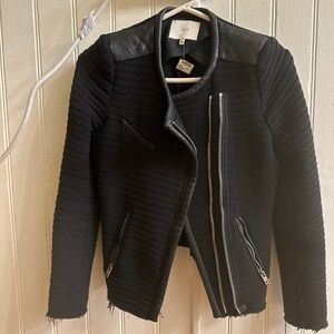 IRO Black wool boucle Maiden Raw Hem Jacket